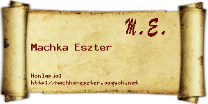 Machka Eszter névjegykártya